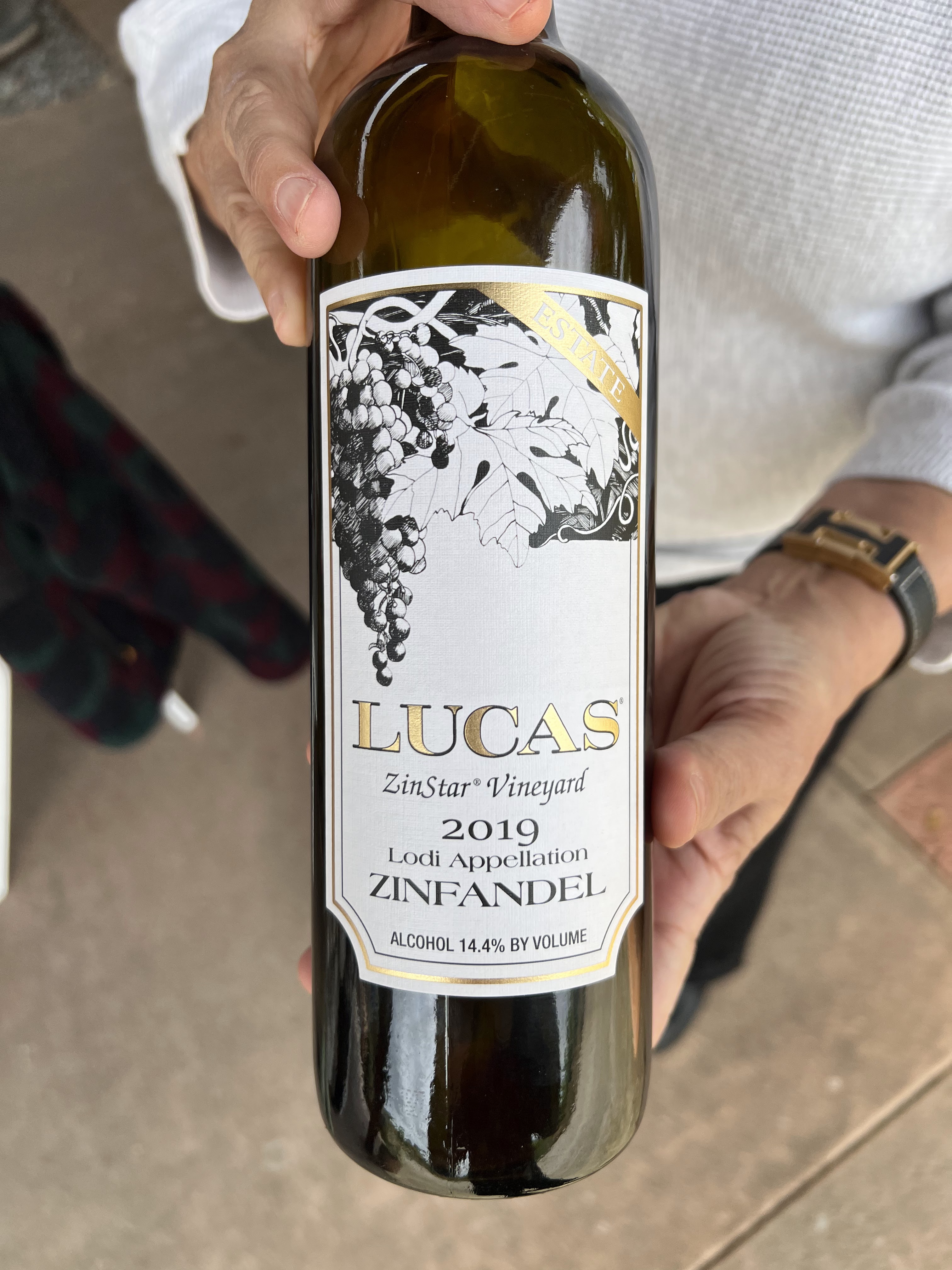 Bottle of Lucas Winery ZinStar Zinfandel